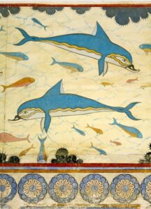 Morceau de la fresque des dauphins de Knossos