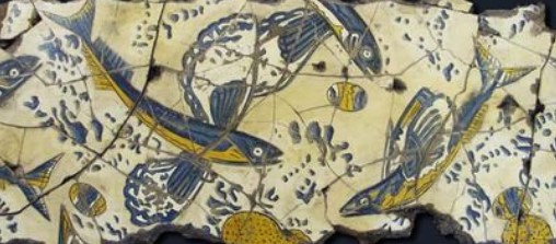 Morceau de la fresque des poissons volants de Philakopi